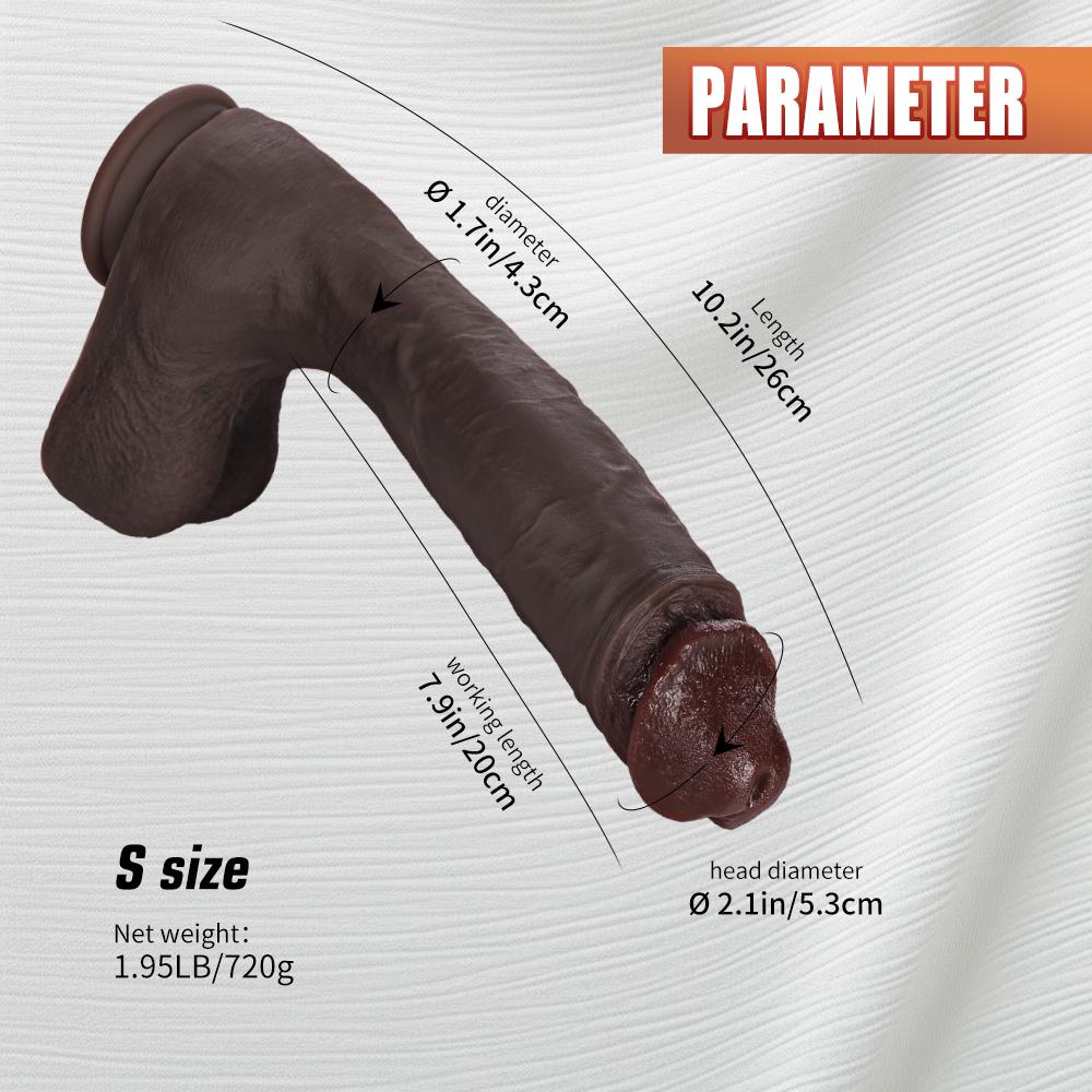 Liquid Silicone Lifelike Penis for G Spot & Anal Play Thick Soft Silicone Dildo Sex Toy with Strong Suction Cup, Hands-Free Adult Sex Toy