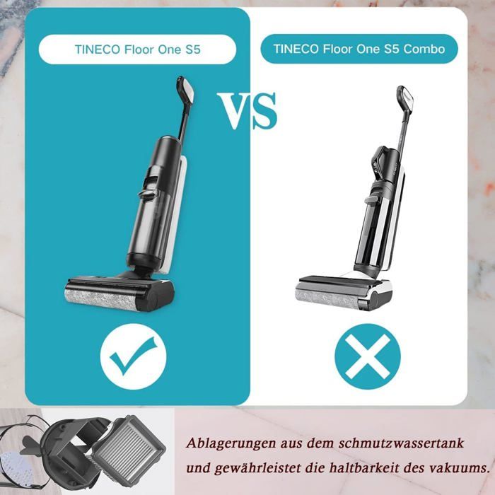 AIMOONSA 2 rouleaux de brosse + 2 filtres HEPA pour Tineco Floor One S5 / S5 Pro