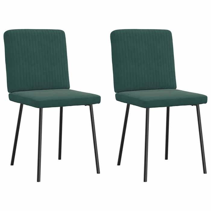 VidaXL Chaises à manger lot de 2 Vert foncé Velours 4101188