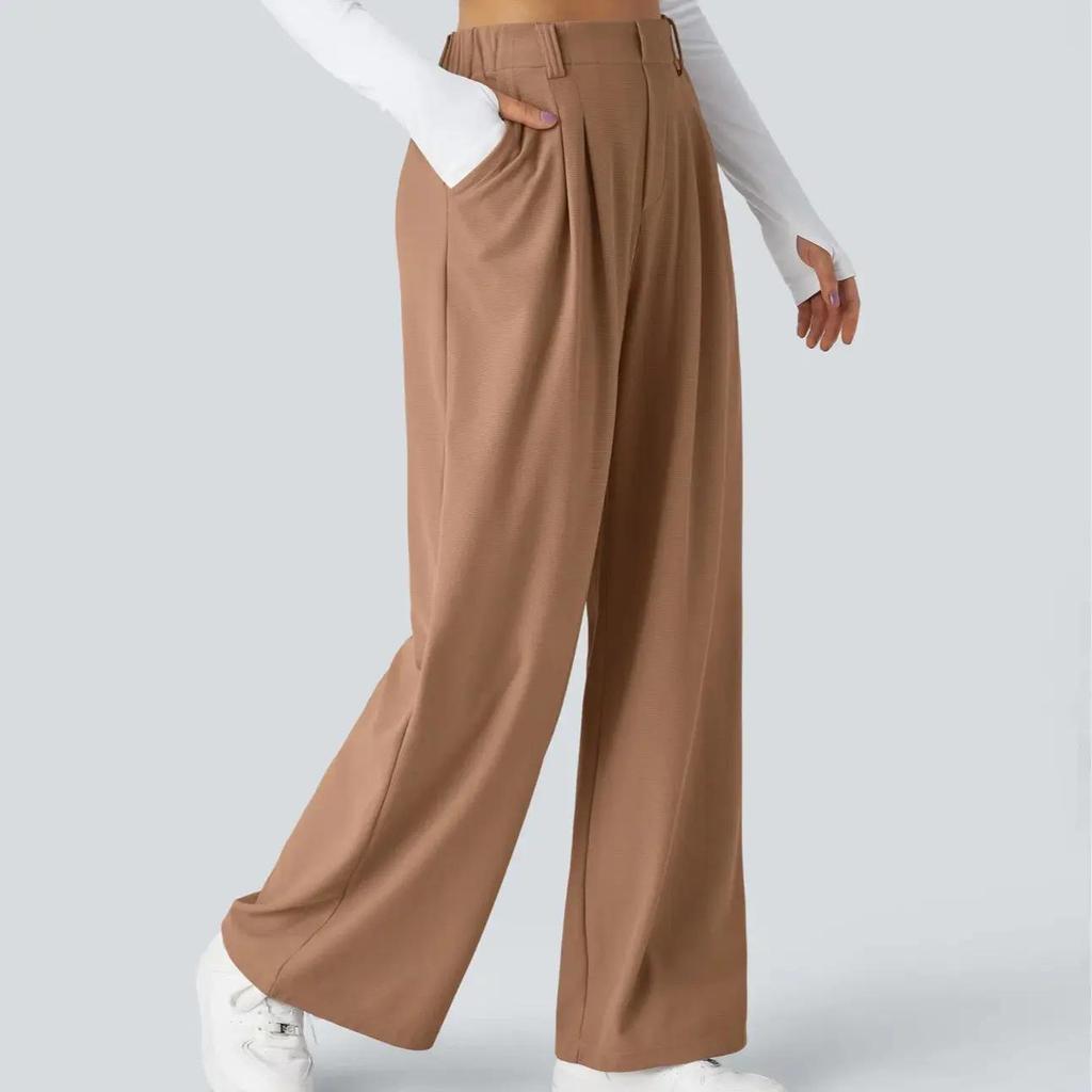 Women's High Waist Wide Leg Drape Pants - Versatile, Casual, Long and Loose Fit