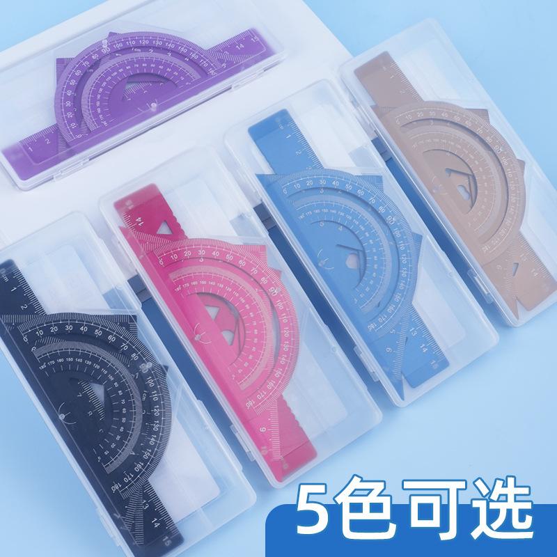 4 in 1 Aluminiumlegierung Lineal Schreibwarenset Aluminiumlegierung Multifunktionales Kombinationslineal Dreieckswinkelmesser zum Zeichnen