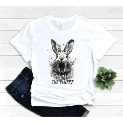 What the Fluff Rabbit T Shirt Funny Bunny Attitude Humor Versatile Unisex Homme Comfortable