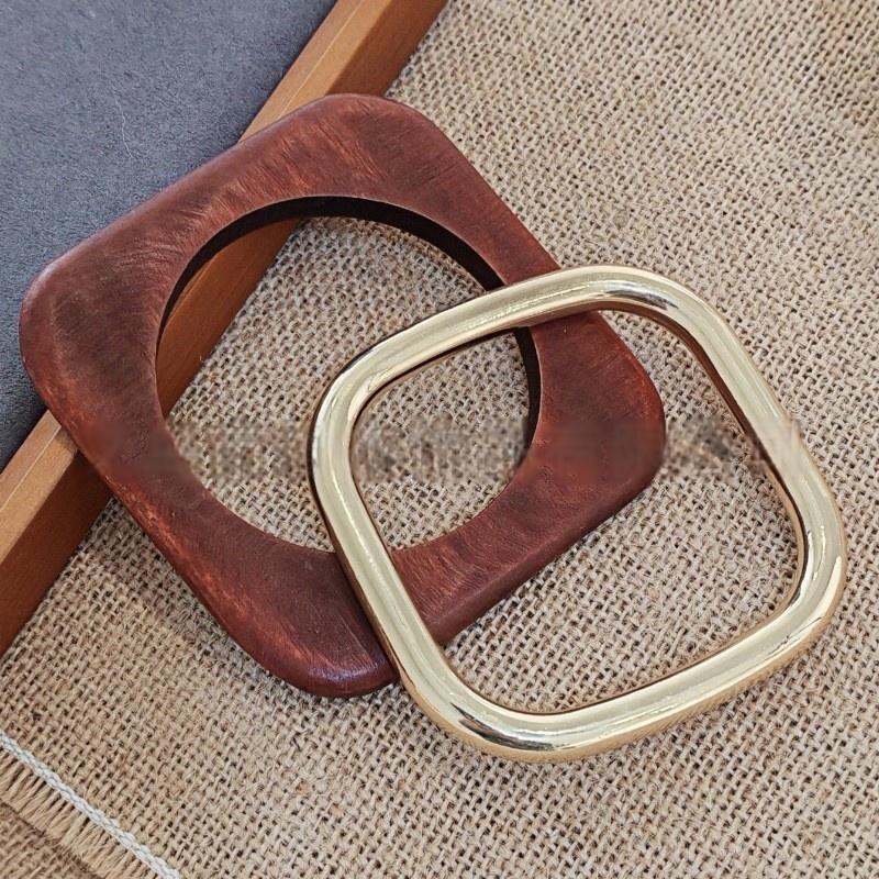 Vintage Punk Coffee Black Wood Bangles Fashion Hip Hop Round Metal Geometric Wide Bangles Women Men Bracelet Jewelry