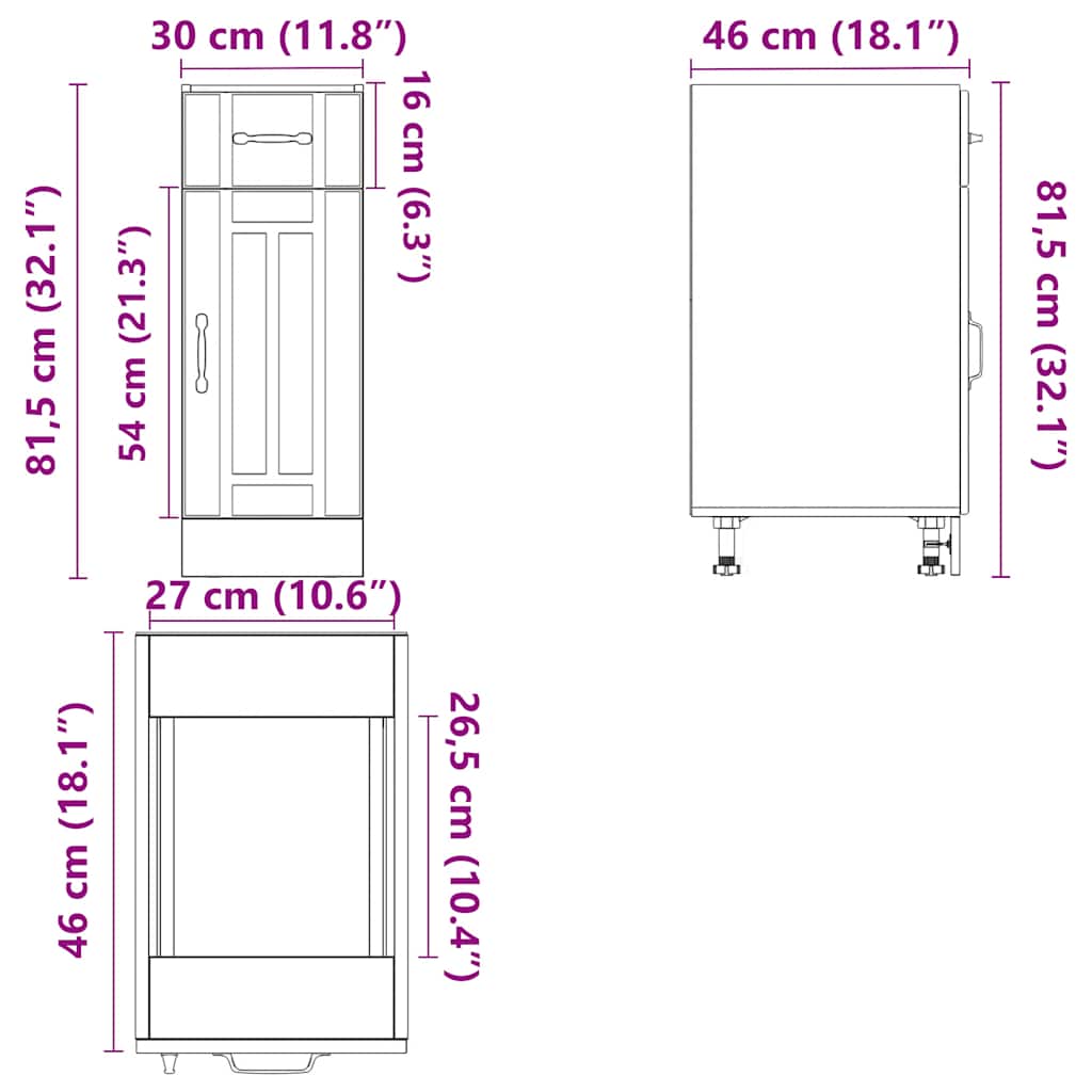 Lucca Kitchen Base Cabinet High Gloss White Particleboard