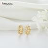 Gold Plated Charming High Quality Round Zircon Earrings For Glamour Women's Fashion Jewelry