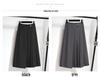 French Gray Irregular A-Line Pleated Midi Skirt - High Waist, Summer 2025