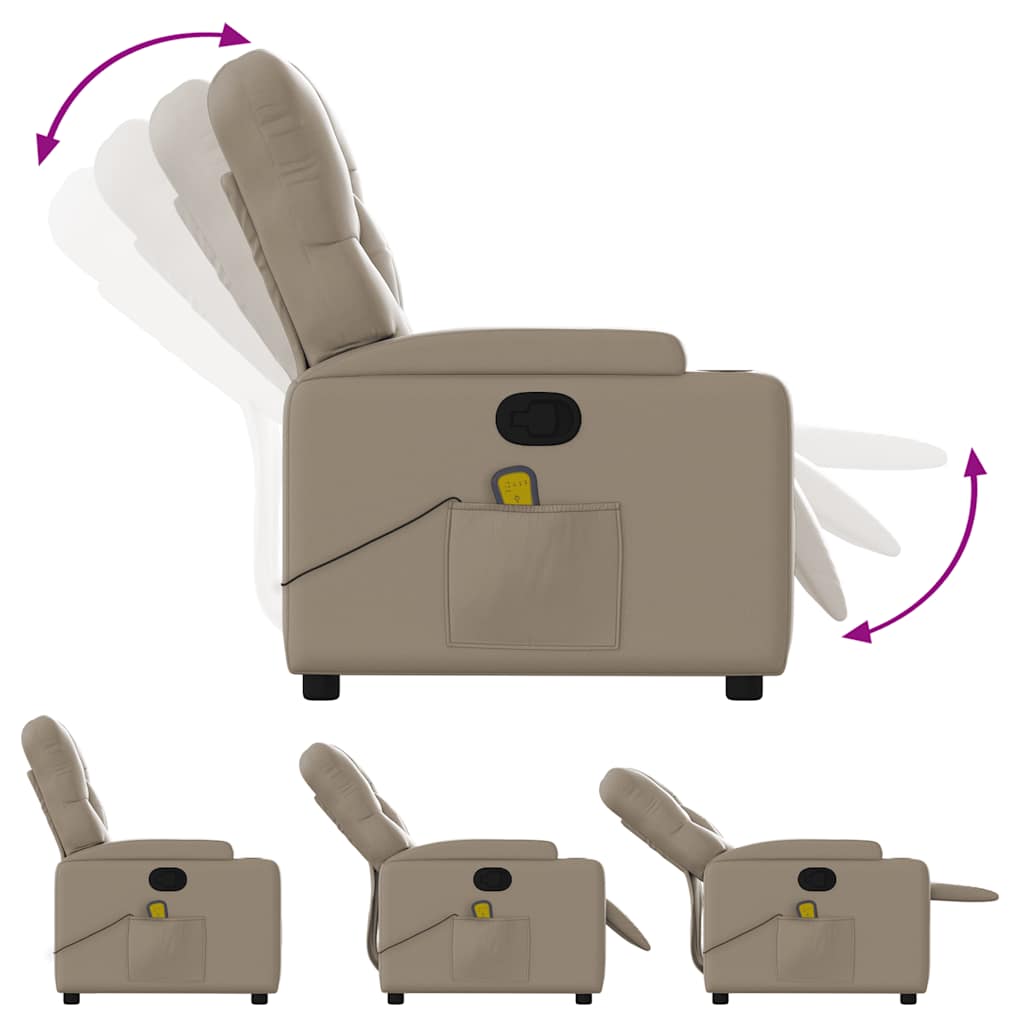 Massage Chair Cappuccino Brown Synthetic Leather
