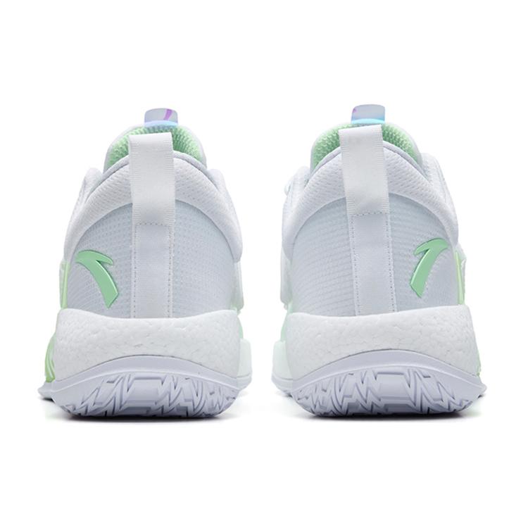New Anta Hengsao4 Cushioning Anti Slip Wear Resistant Breathable Lightweight Rebound Low Top Basketball Shoes White Green 112231608-1