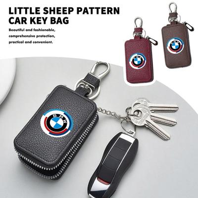 Car Key Case Purse Keyring Cover Wallet Keychain Organizer For E36 E39 E87 E60 E46 E53 E90 F10 F20 F25 F30 X3 X5