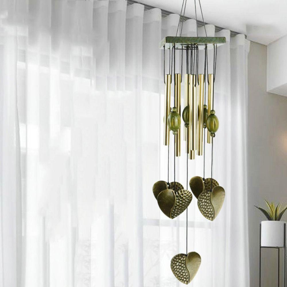 Garden Outdoor Metal Craft Wind Chimes Windbells Yard Hanging Ornament Heart Pendant