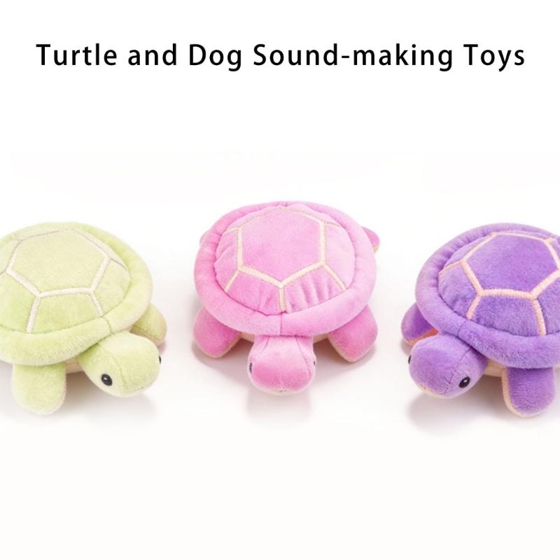 Squeaking Plush Turtles Toy for Dog Chew Stuffed Animal Engagement Teething Toy for Various Breeds Indoor Entertainment