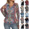 Women's Retro Printed Fashionable Long-sleeved Top