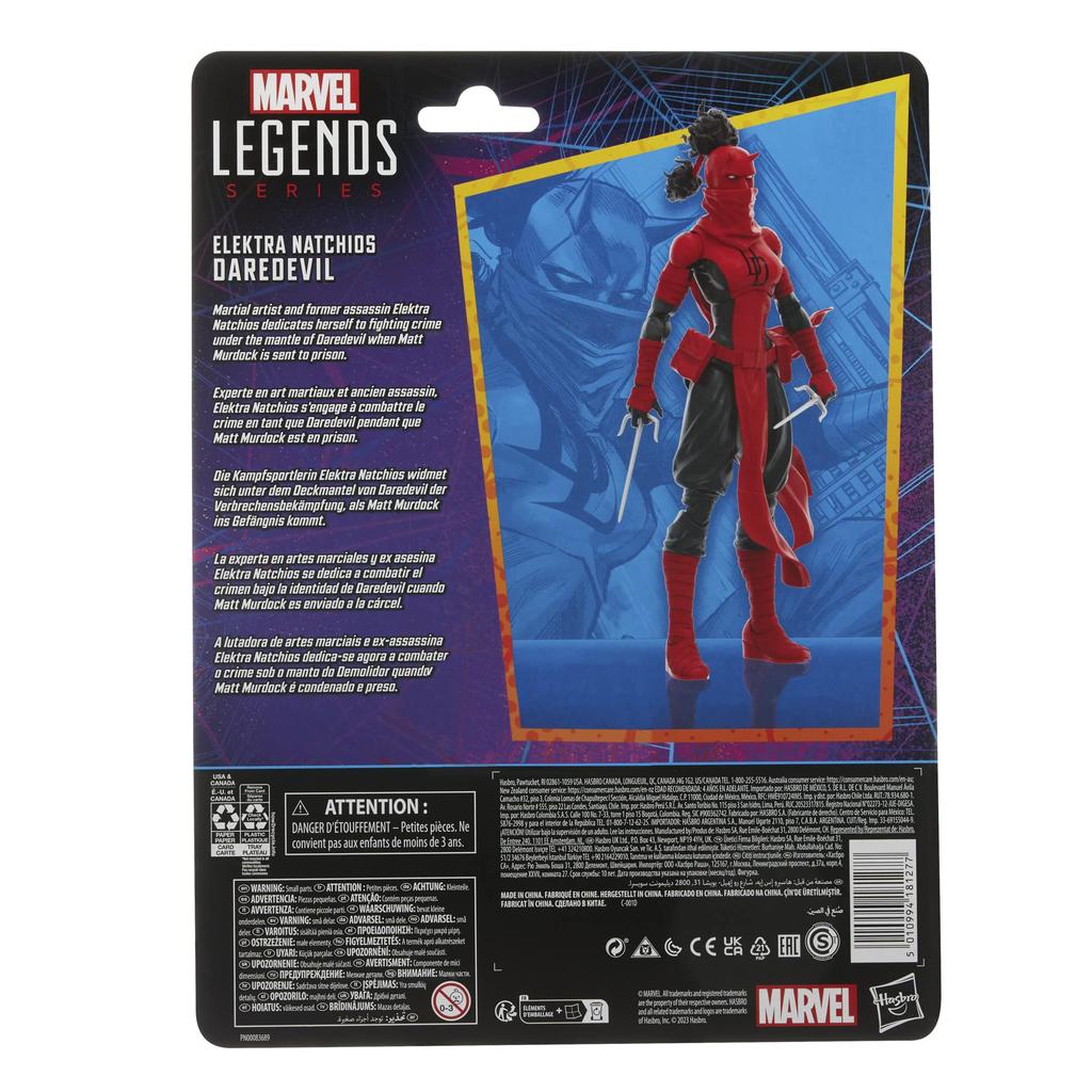 Hasbro (HASBRO) MARVEL Hasbro Marvel Legends Series Elektra Natchios Daredevil, 6-inch (15 Cm) Size Action Figure, 2 Accessories Included F6572