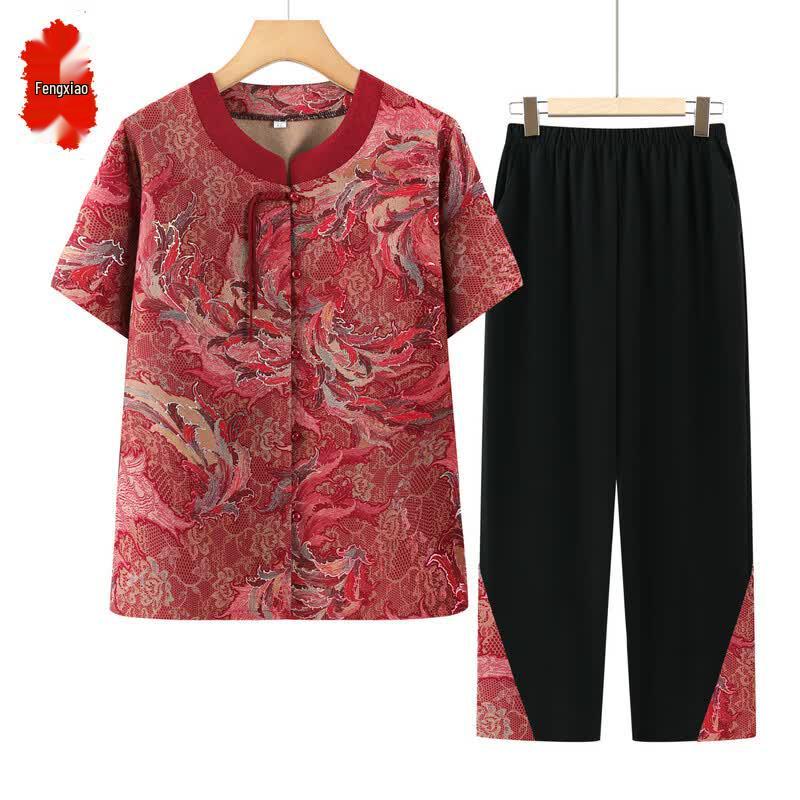 

Women s Summer Short Sleeve T-Shirt Two-Piece Set 2XL