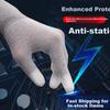 Anti-Static Gloves, Carbon Fiber Nylon, PU Coated Fingers And Palm, Breathable Wear-Resistant Non-Slip Touchscreen Compatible, Size M, 10 Pairs