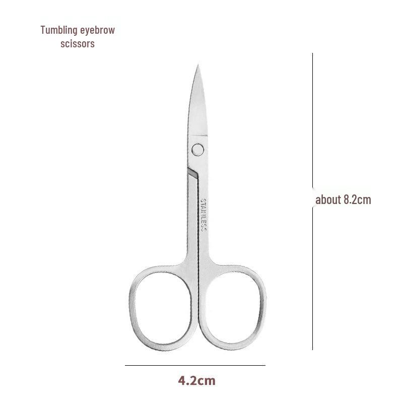 In-Stock Sharp A-Type Eyebrow and Nose Hair Scissors - Stainless Steel Makeup Tool with Pointed Tips