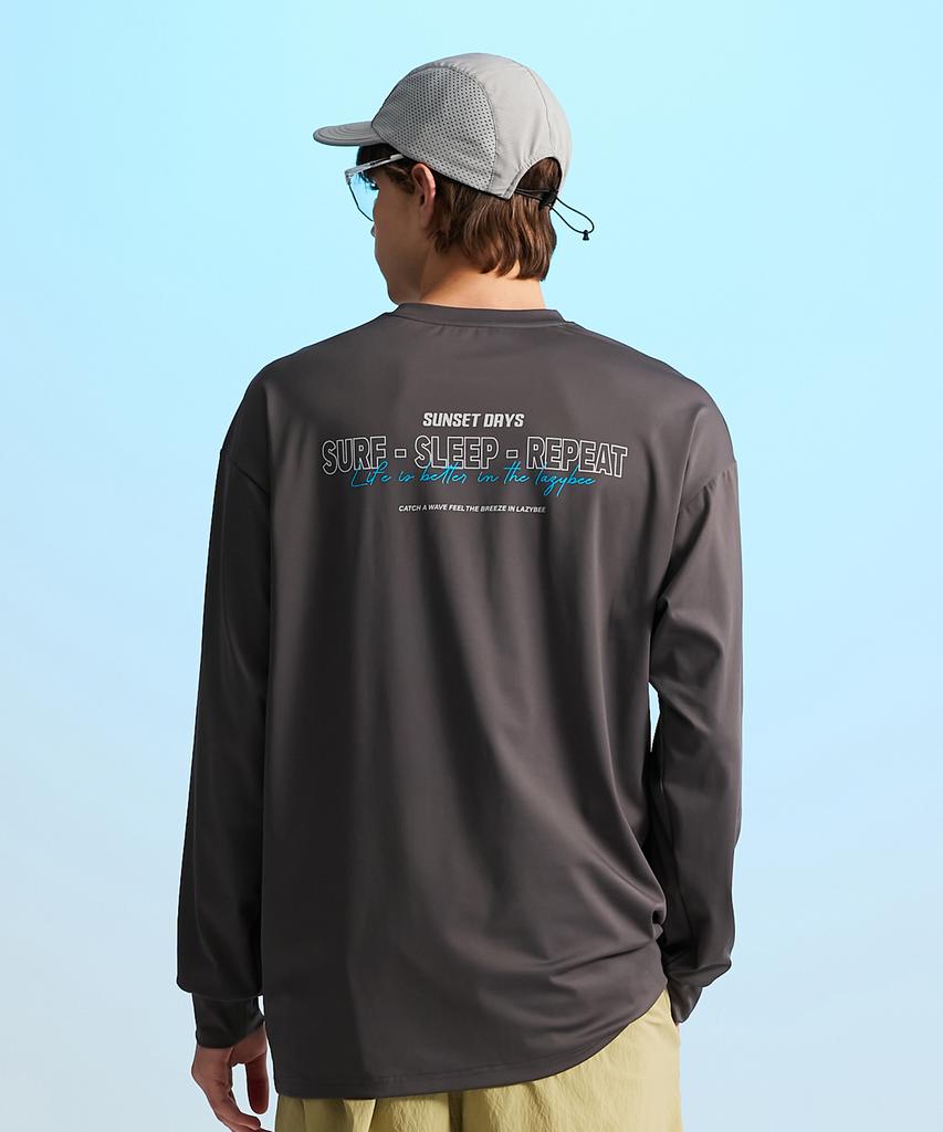 Leijibi Dry-Cooling Oversized Top Long Sleeve Rash Guard M Dark Gray