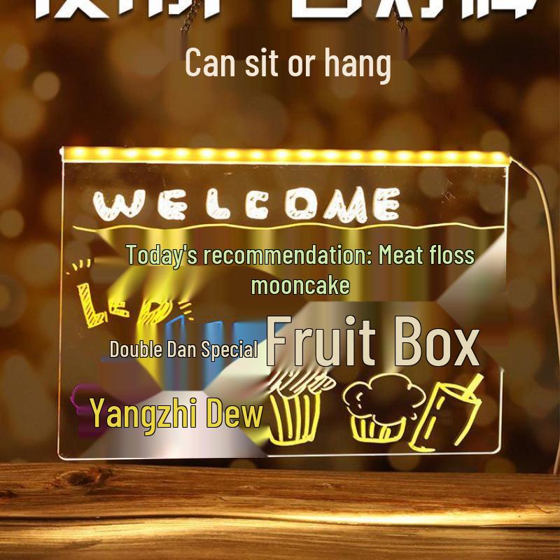 LED Fluorescent Graffiti Sign: Luminous Night Light Display Board for Shops and Stalls