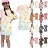 Girls Loose Fit Short Sleeve Dress Kids Round Neck Lightweight Summer Animal Print Casual Dress for Children