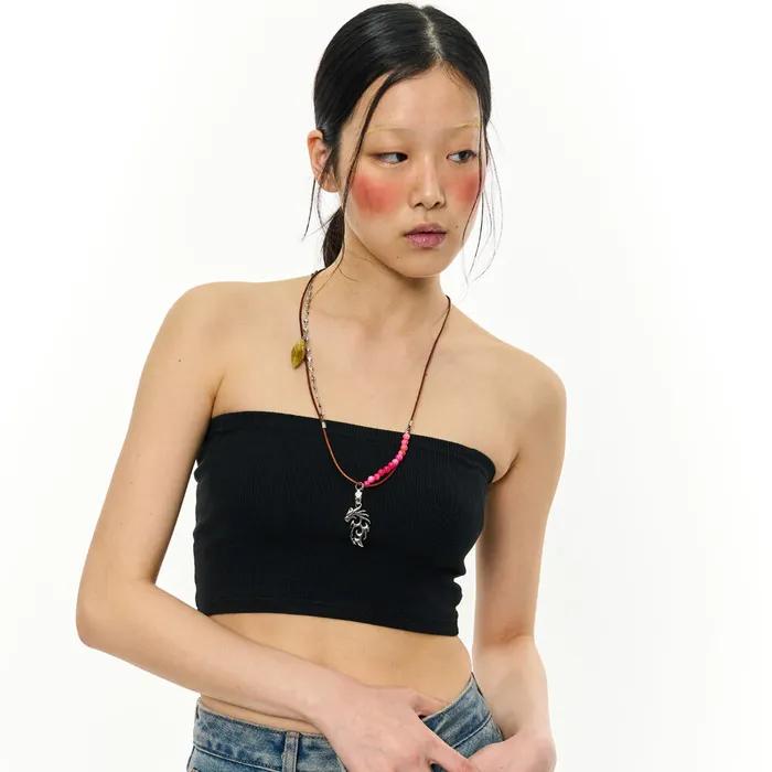 Stone Combi Necklace - Dragon _ BROWN