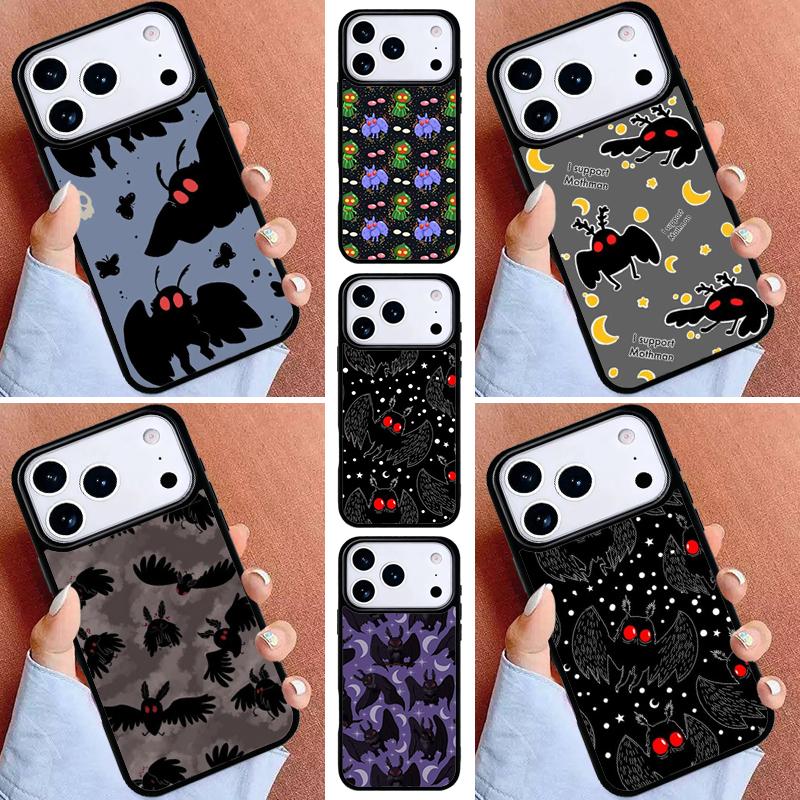 Mothman Night Grey Phone Case for iPhone 17ProMax 12 13 14 15 16e 17 Pro Max Plus Air Cover