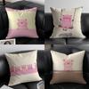 Pretty Elegant Cartoon Cute Pink Pig Pillow Case Anti-dustmite Pillowcase Invisible Zipper Silky Short Plush Sofa Cushion Cover