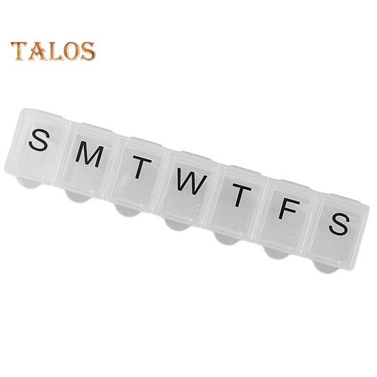 Cutie compartimentată pentru pastile 7 grile Săptămânal Copertă transparentă Data tipărită Rezistent la praf Rezistent la umiditate Organizator portabil de călătorie în aer liber pentru tablete Medicina