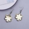 Two-Tone Electroplated Alloy Snowflake Earrings - Retro Christmas Style for Women