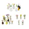 5/10Pcs Mini Glass Vase Refrigerator Magnet Home Office Kitchen Locker Fridge 3D Miniature Flower Vase Magnetic Decoration Ornament