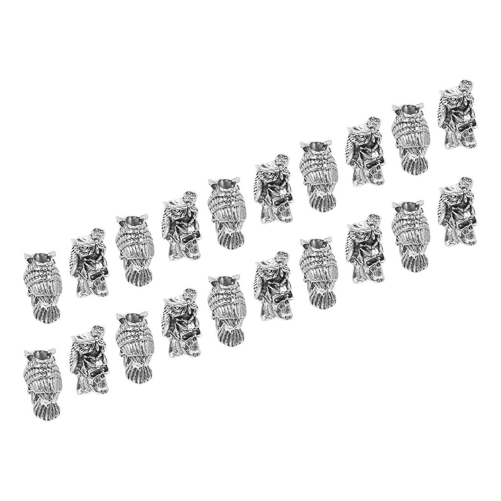 20Pcs Beard Beads Alloy Fine Appearance Delicate Details Hair Beads for Bracelet Necklace DIY Hair Decoration