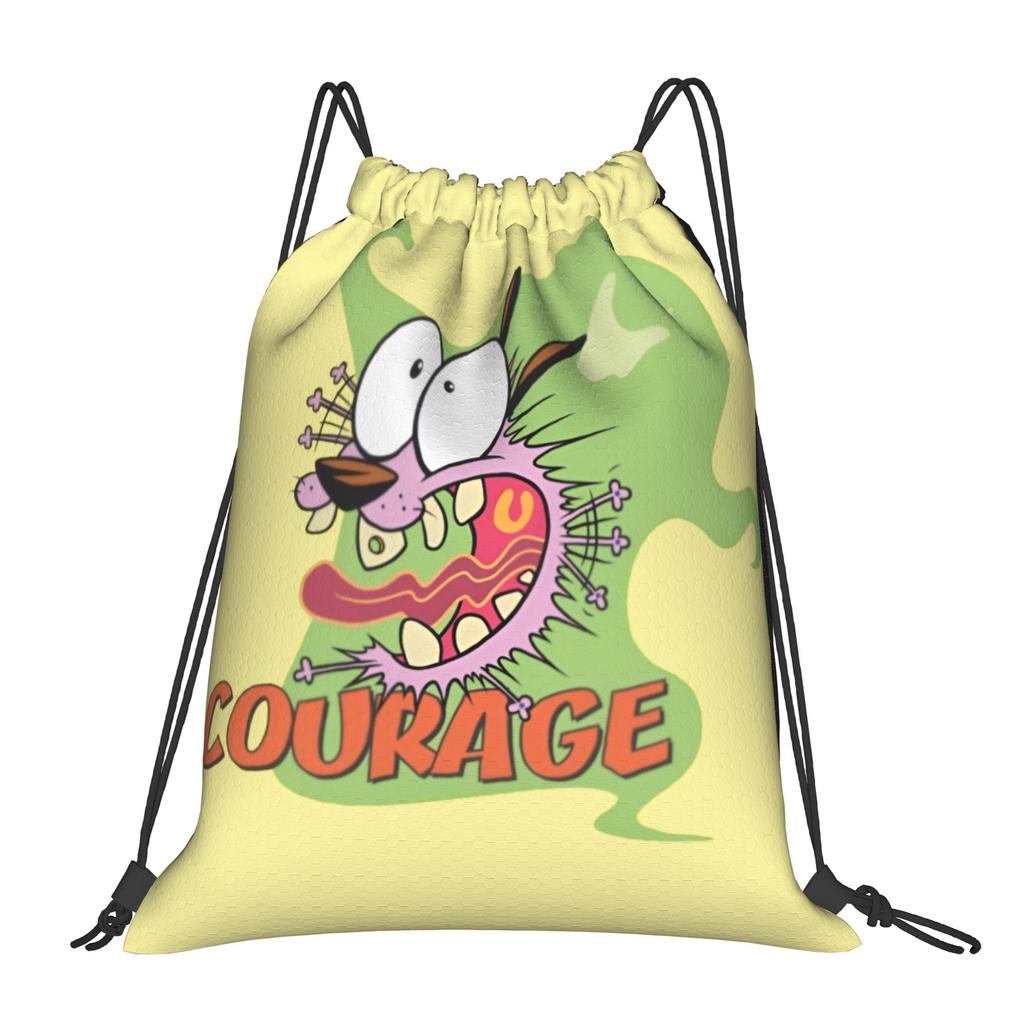 Custom Cowardlyes Dogs Anime Drawstring Bag for Training Yoga Backpacks Men Women Slapstick Sports Gym Sackpack