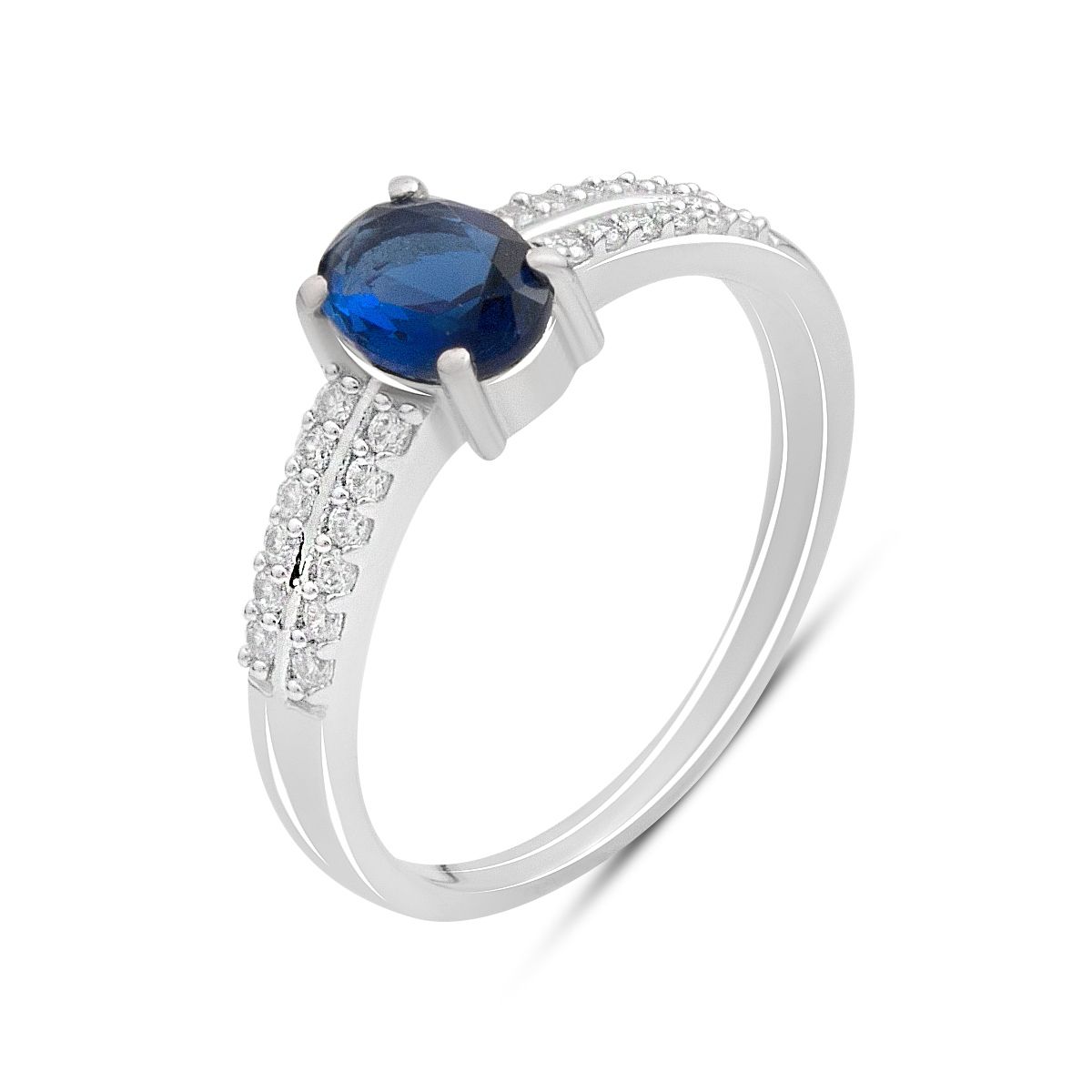 

Silver ring with nano sapphire 0.923ct, cubic zirconia, product weight 2.19 g (2195153) 17.5 синій