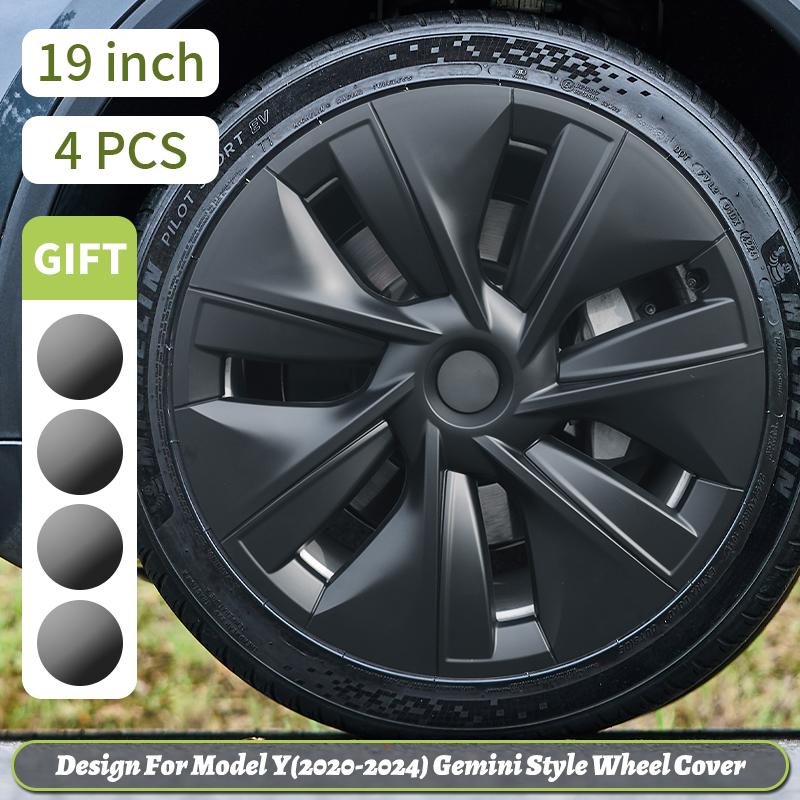 4PCS for Model Y 2020-2024 Vehicle Full Coverage Gemini Wheel Cover Placement Hubcap 19 Inch Automobile Accessories for Tesla LL45