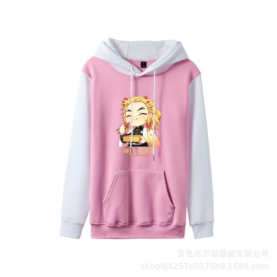 Japan Demon Slayer Kyojuro Related Hoodie Unisex Couple Printed Sweatshirt 0039