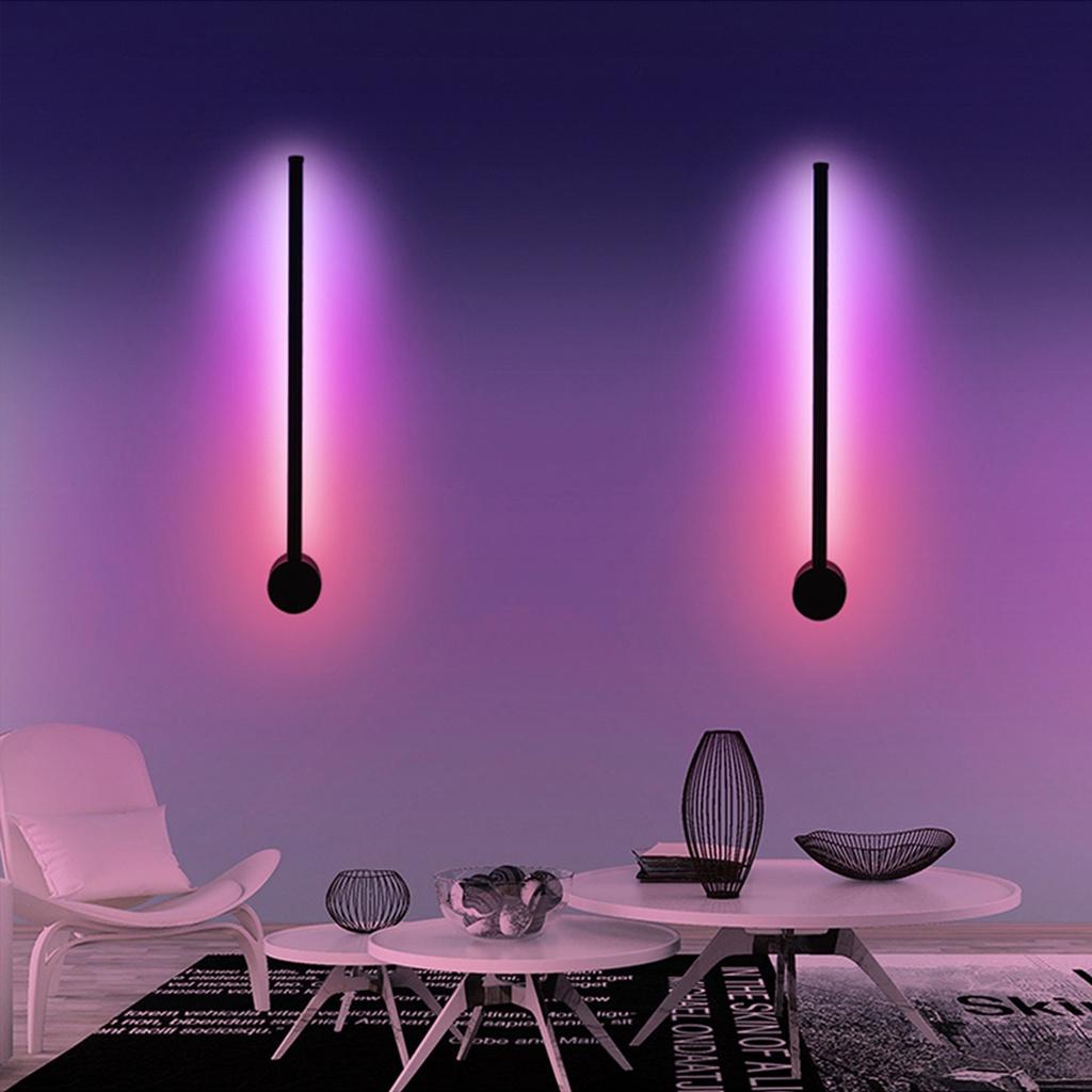 110-220V RGB With Remote Control Modern Long Wall Light For Home Bedroom Background Decor Lighting Decoration Lamp Colorful LED Wall Lamp
