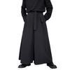 Herren Hose Übergröße Einfarbige Elastische Taille Weiter Bein Punk Warm Schnürung Japanischer Stil Herrenhose für Cosplay