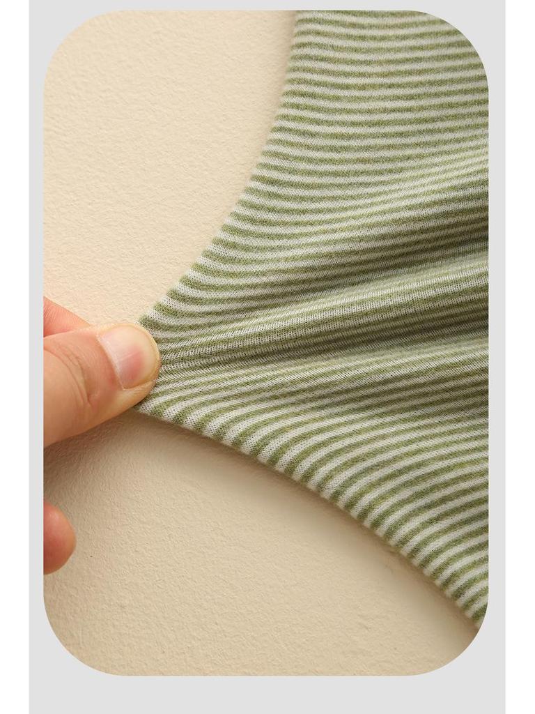 Class A Children's Striped Thermal Pants: Warm Fleece-Lined Cotton Leggings for Boys and Girls