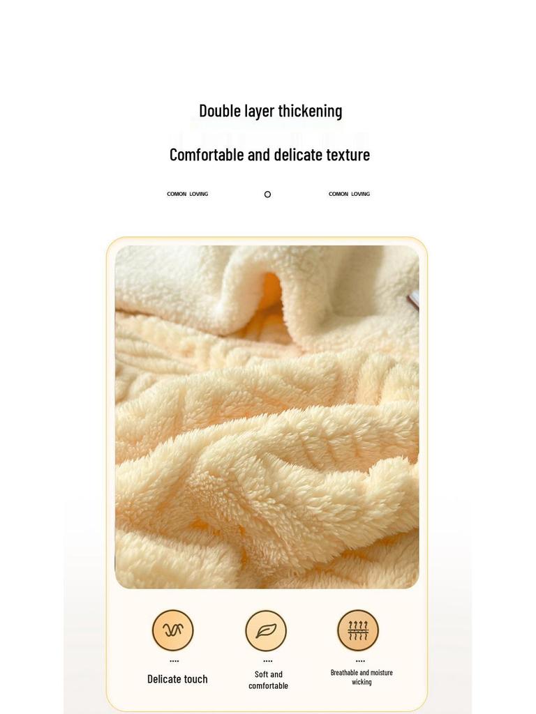 Lambswool Coral Fleece Thick Winter Blanket - Soft, Warm Throw for Office, Sofa, or Naps