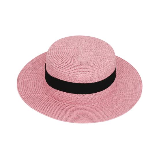 Beach Hat with Wrap-Around Brim, UV Protection Breathable Natural Straw Hat, Flat Top Summer Sun Hat for Beach Vacation Tropical Travel Outdoor
