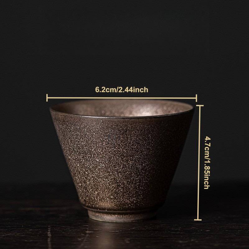 Japanese Gilded Teacup Ceramic Chinese Kung Fu Teaware Set Small Master Cup Retro Stoneware Mug Household Drinkware Tea Ceremony