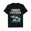 Zander Flüsterer Angel T-Shirt vintage gewaschen Herren lässig weich dehnbar Grafik für jeden Tag