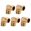 Pack of 5 Brass Elbow Threaded Fittings Corrosion Resistant Threaded Elbows Set Pipe Connectors Set for Plumbing System