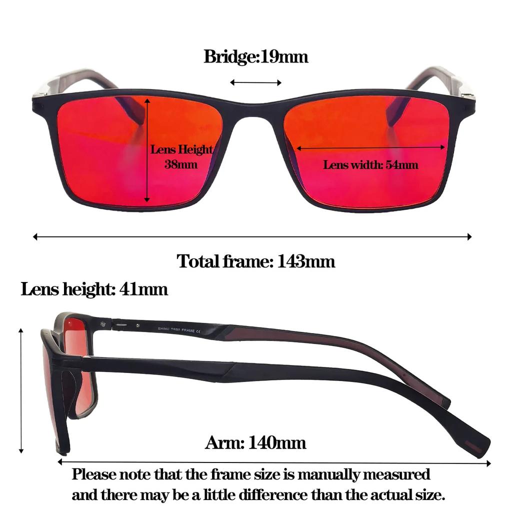 Orange Lens Blue Light Blocking Glasses for Gaming Work Better Sleep Square Frame Red Lens Men Anti Eye Strain