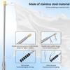 2Pcs Portable Telescopic Flag Pole 2/2.5/3M Stainless Steel Handheld Flag Pole with Spring Carabiner & Clip Tour Guide Flag Pole