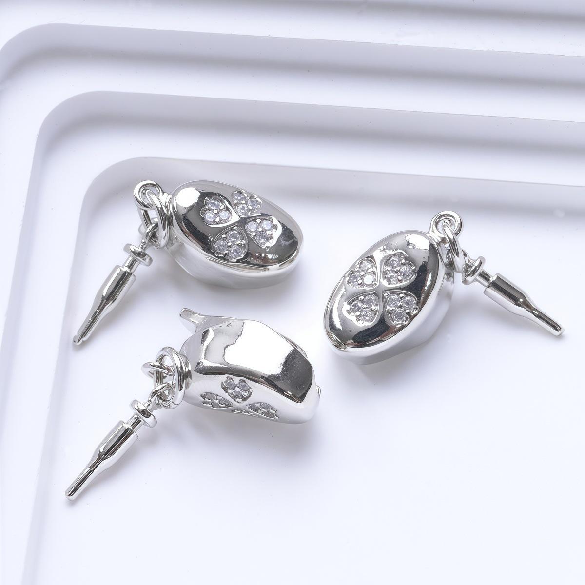 Позолоченный 14K коннектор-застежка Yuanbao с цирконами для изготовления украшений своими руками