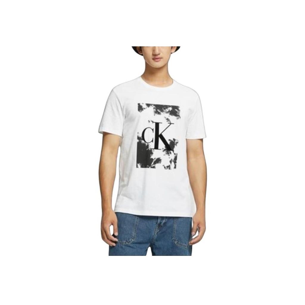 Calvin Klein Letter Print Casual Short Sleeve T-Shirt Men Tops White 40IC809-540