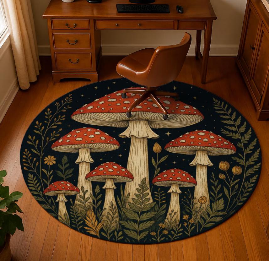Kouzelný les Kouzelný les Kulatý koberec Éterický Mystický Academia Folklorem inspirovaný Vílí jádro Domácí akcentový koberec Kouzelná rozvernost