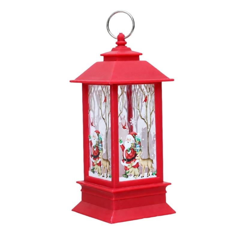 Christmas Party Lantern, Compact ABS Lighted Holiday Ornament for Mantel Tabletop Bookshelf and Shop Window Styling