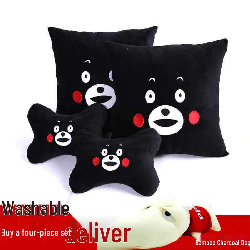 Car Neck and Lumbar Support Pillow Set – Cute Cartoon Design