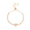 SUMENG 2024 New Round Rose Gold Color Cubic Zirconia Charm Bracelets for Women Jewelry Gifts